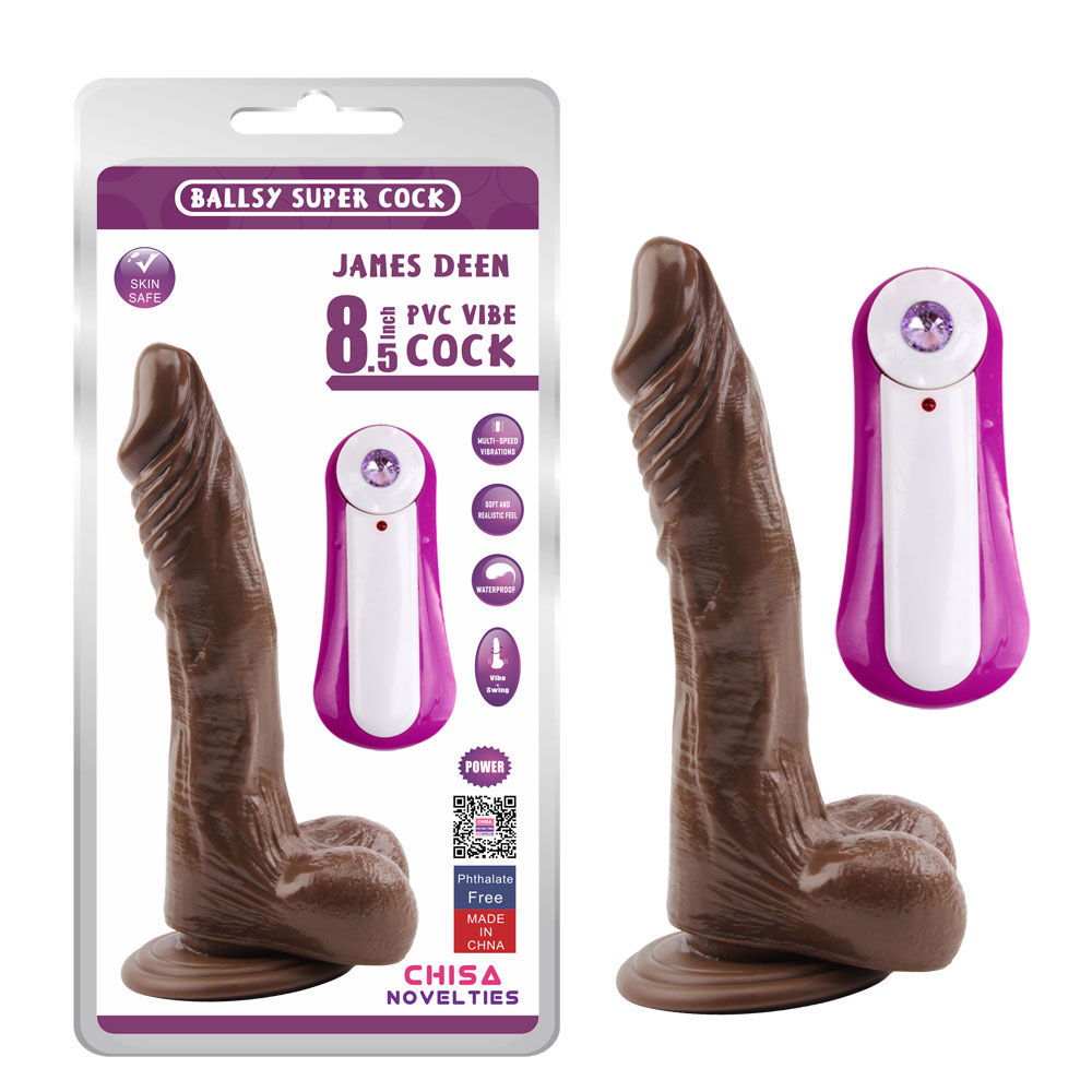 JAMES DEEN 8.5 Vibrerande dildo-brun